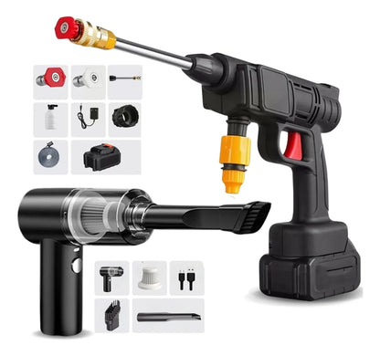 COMBO : Hidrolavadora + (Aspiradora Portátil + Doble Batería + Maletín)